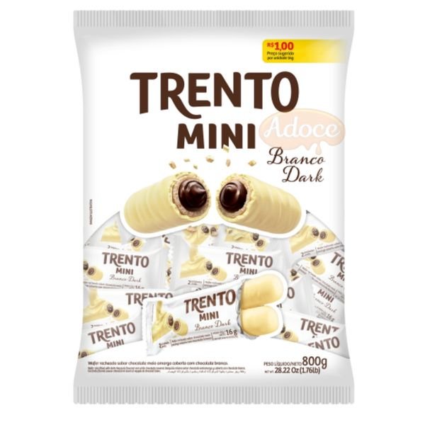 Chocolate Trento Mini Pacote 50unx16g Peccin Branco Dark
