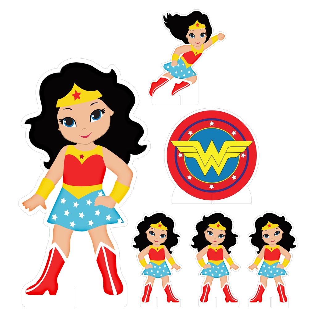 Mini Kit Display Festa Infantil Mulher Maravilha CUTE