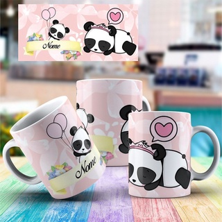 Caneca Porcelana Presente -  Panda - Pandinha ´- Com Nome