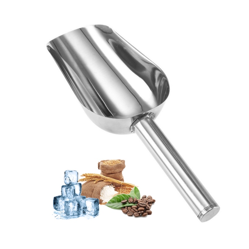 Pá Colher Para Gelo Pegador Cereais Ração Grãos em Aço Inox