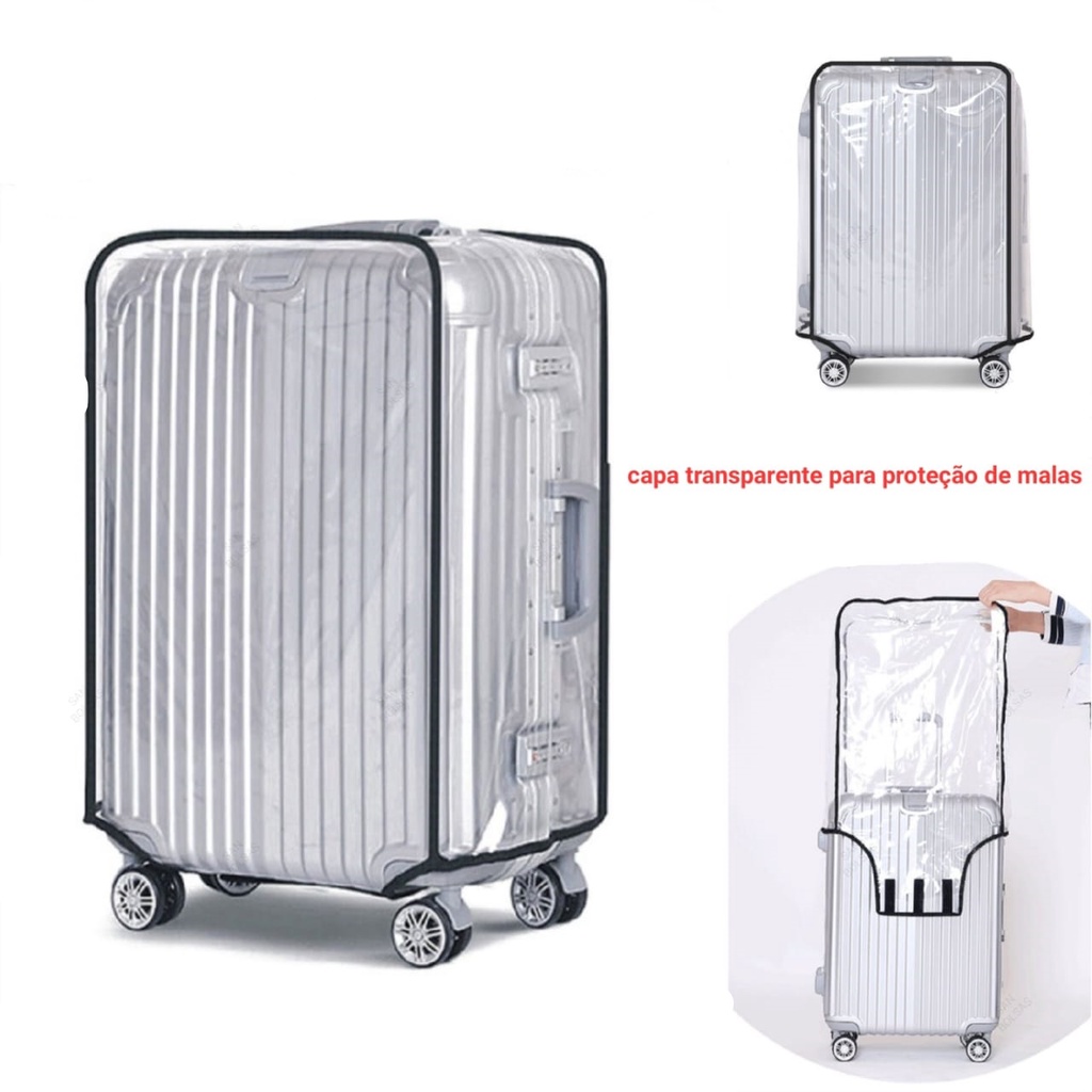 Capa Para Mala De Viagem Plástica Transparente Médio
