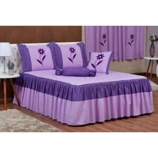 Colcha Matelada Bordada Com Babado + Porta Travesseiro - Queen - Casal - Solteiro- Cortina -belo Monte