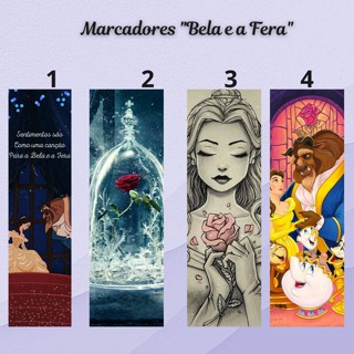 Marcador de página plastificado "A bela e a fera" com ou sem tassel em Oferta na Shopee