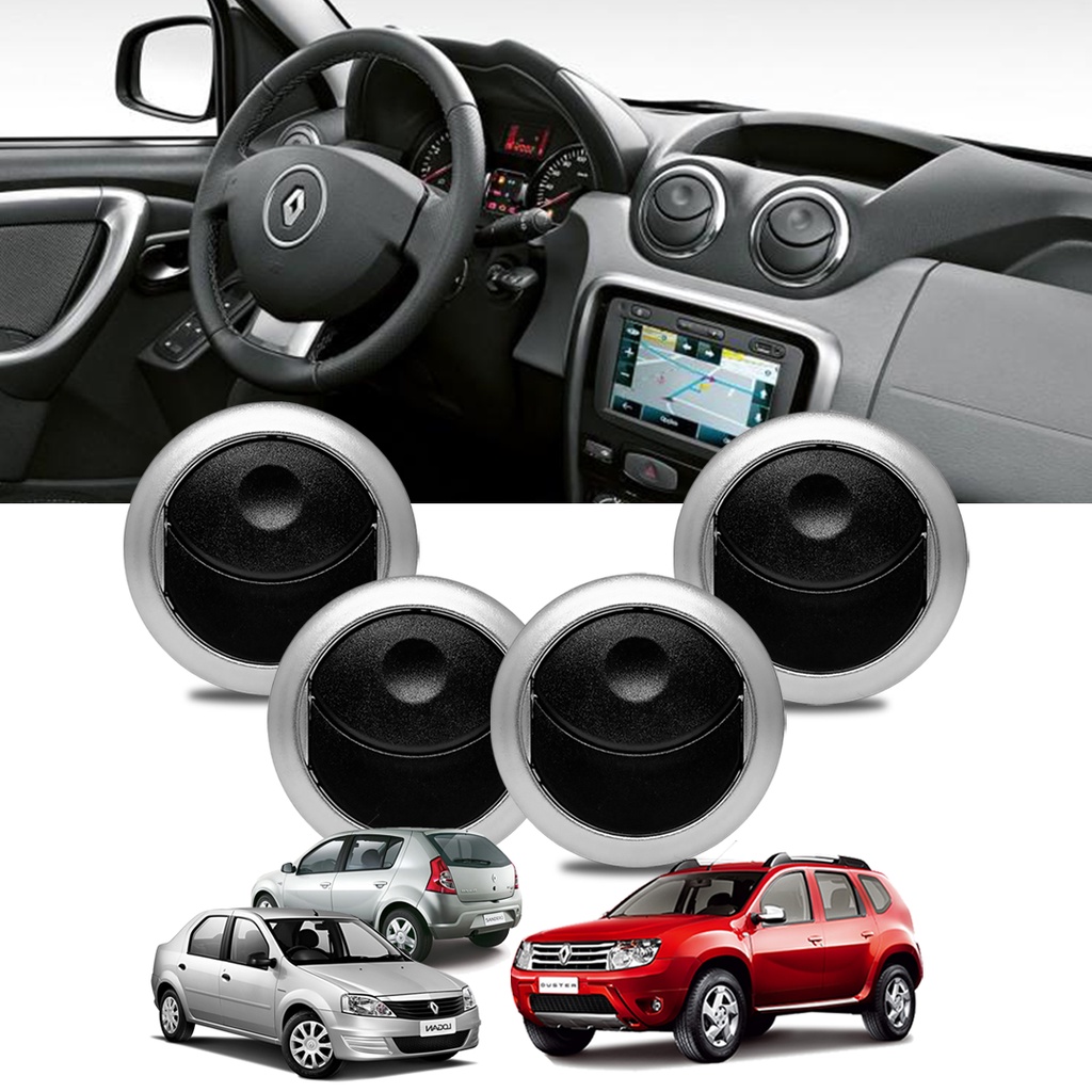 Grade Tela Difusor Saída Ar Renault Logan Sandero 07/2014 Duster 2011 a 2015 Prata em Oferta na Shopee