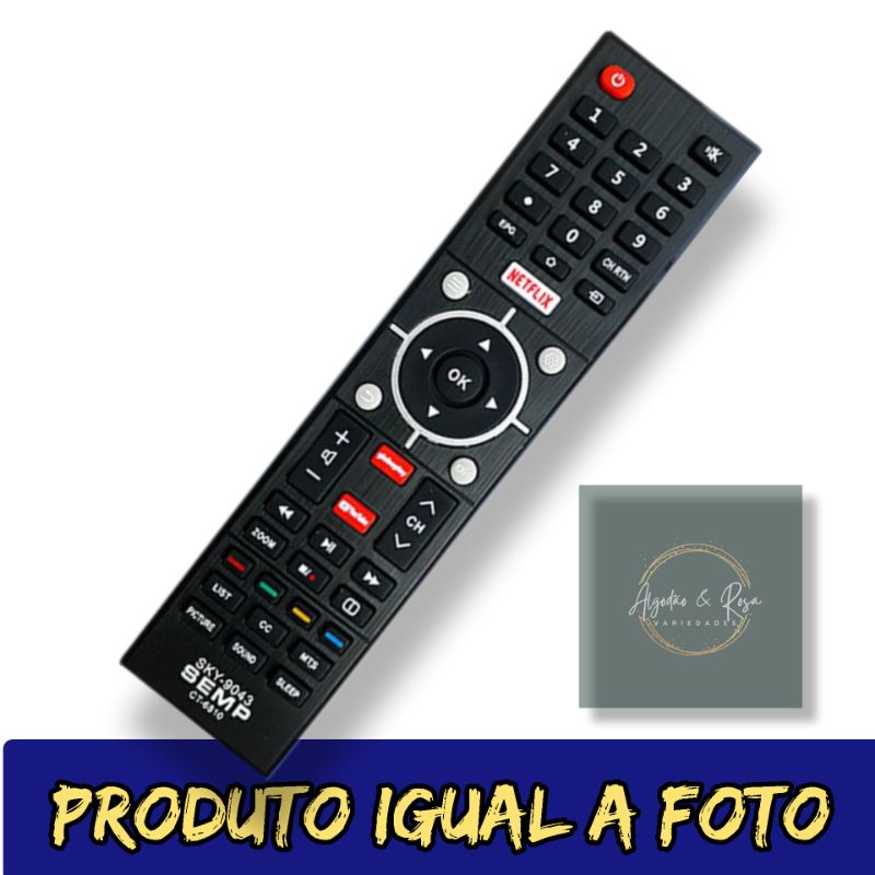 Controle Remoto Tv Semp Toshiba Smart LE-7801