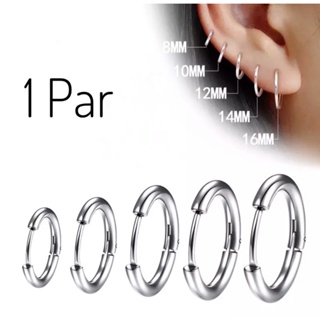 Brinco Argola click em Aço Inox Legítimo - antialérgico em Oferta na Shopee