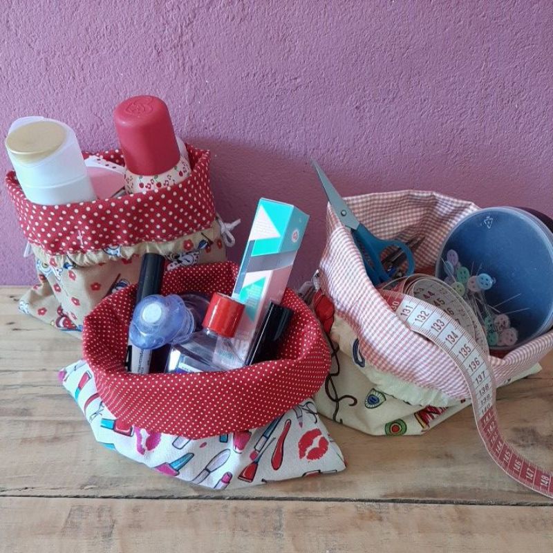 Sacolinha Organizadora Saco Organizador Adulto ou Infantil feita de Tecido Tricoline Organizador Organizador de calcinha