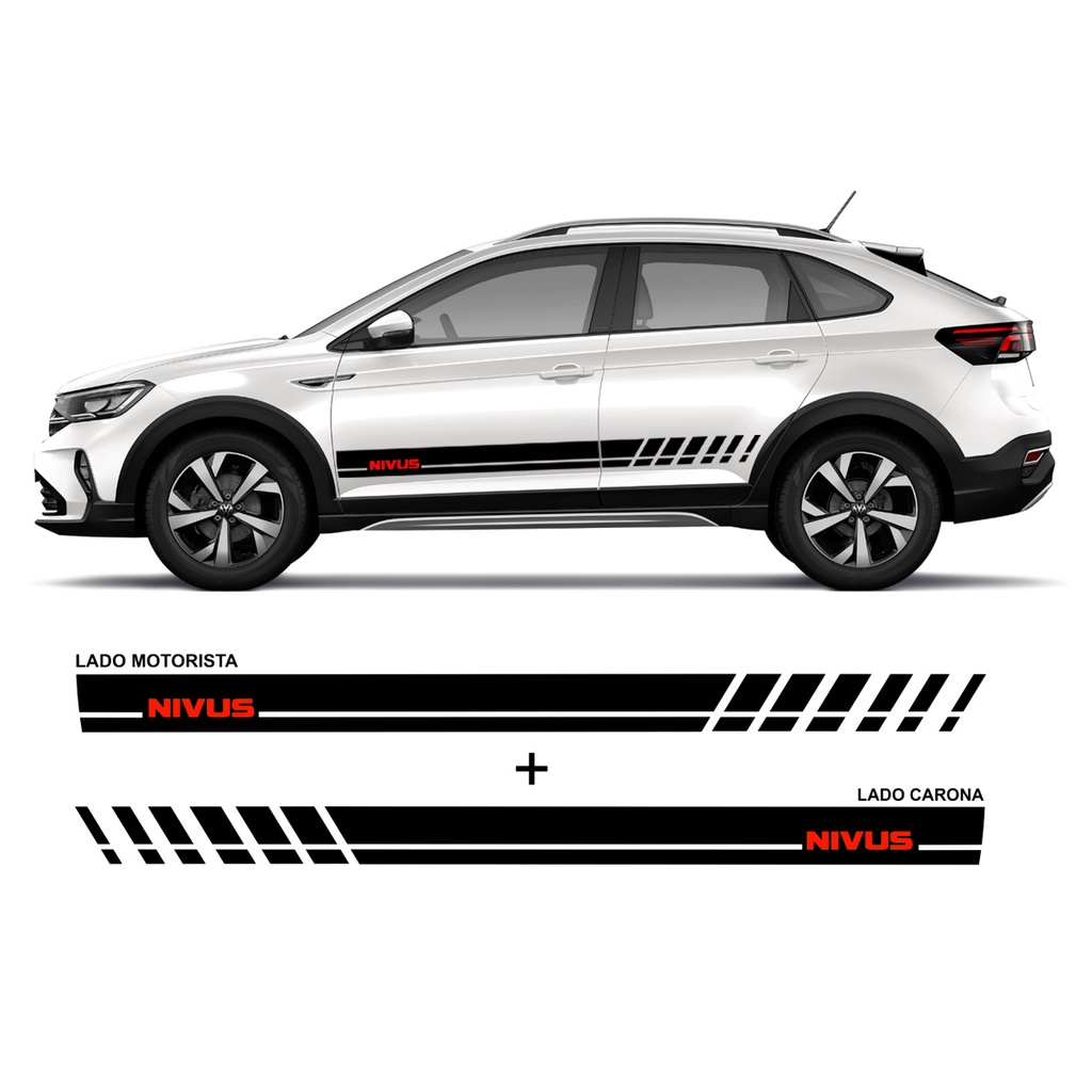 Adesivos Faixas Laterais Nivus 200 TSI Trendline Highline Comfortline 2020 2021 2022 2023