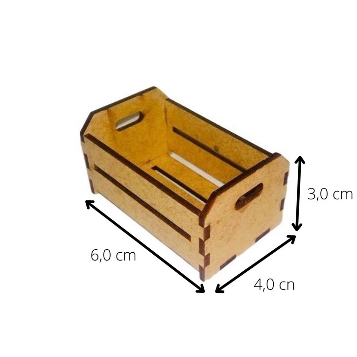 Kit 10 mini caixotes caixas de feira mdf lembrançinhas 6x4x3 D