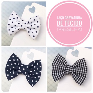 LAÇO GRAVATINHA DE TECIDO(presilha com borrachinha antideslizante) em Oferta na Shopee