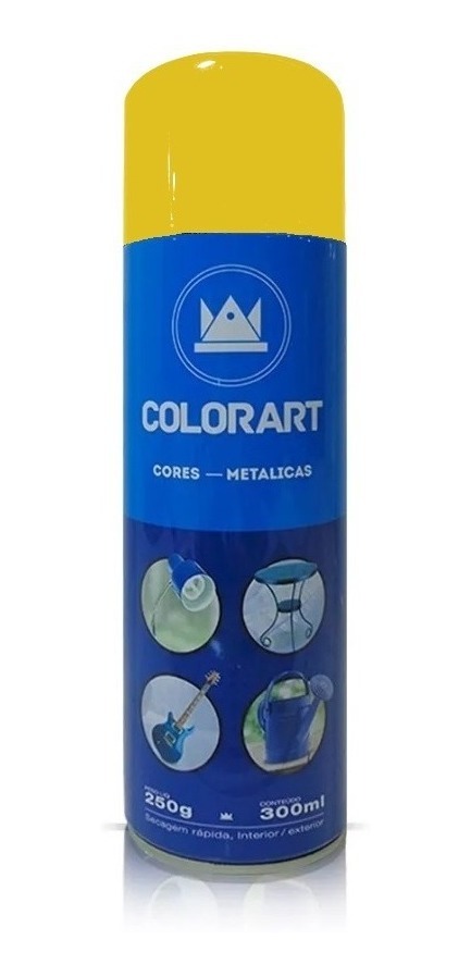 Tinta Spray Amarelo Metalico Colorart 300ml