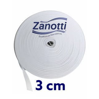 Elástico 3 Cm Branco Zanotti Jaraguá Rolo Com 25 Metros
