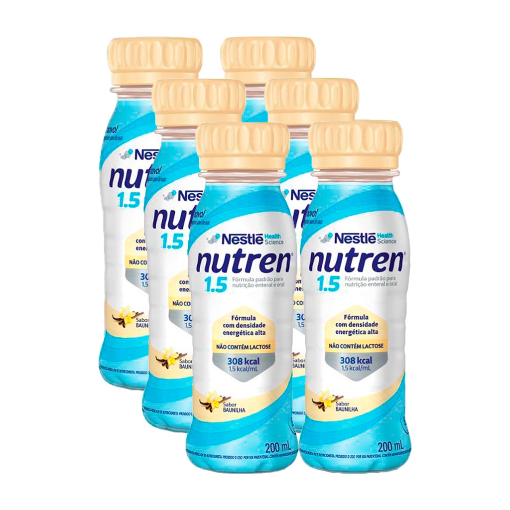 Nutren 1.5 - 200ml - Baunilha - 6 Unidades - Nestlé