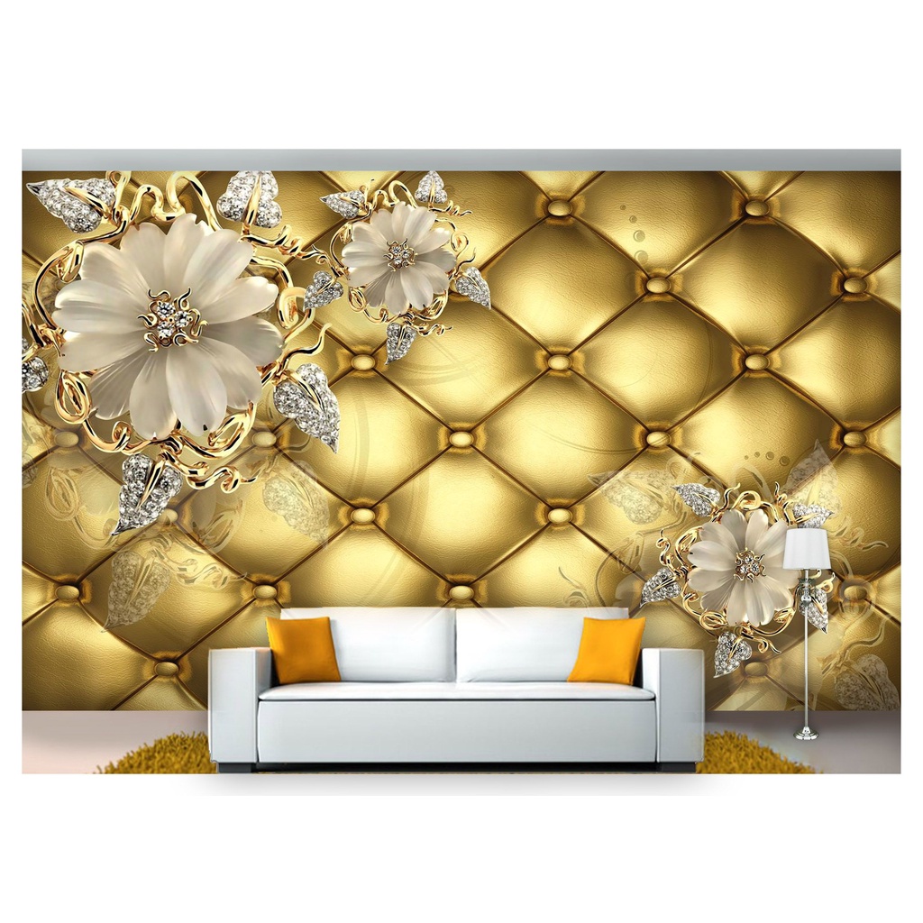 papel de parede Floral Flores Textura sala 3d 7,5m² XFL191