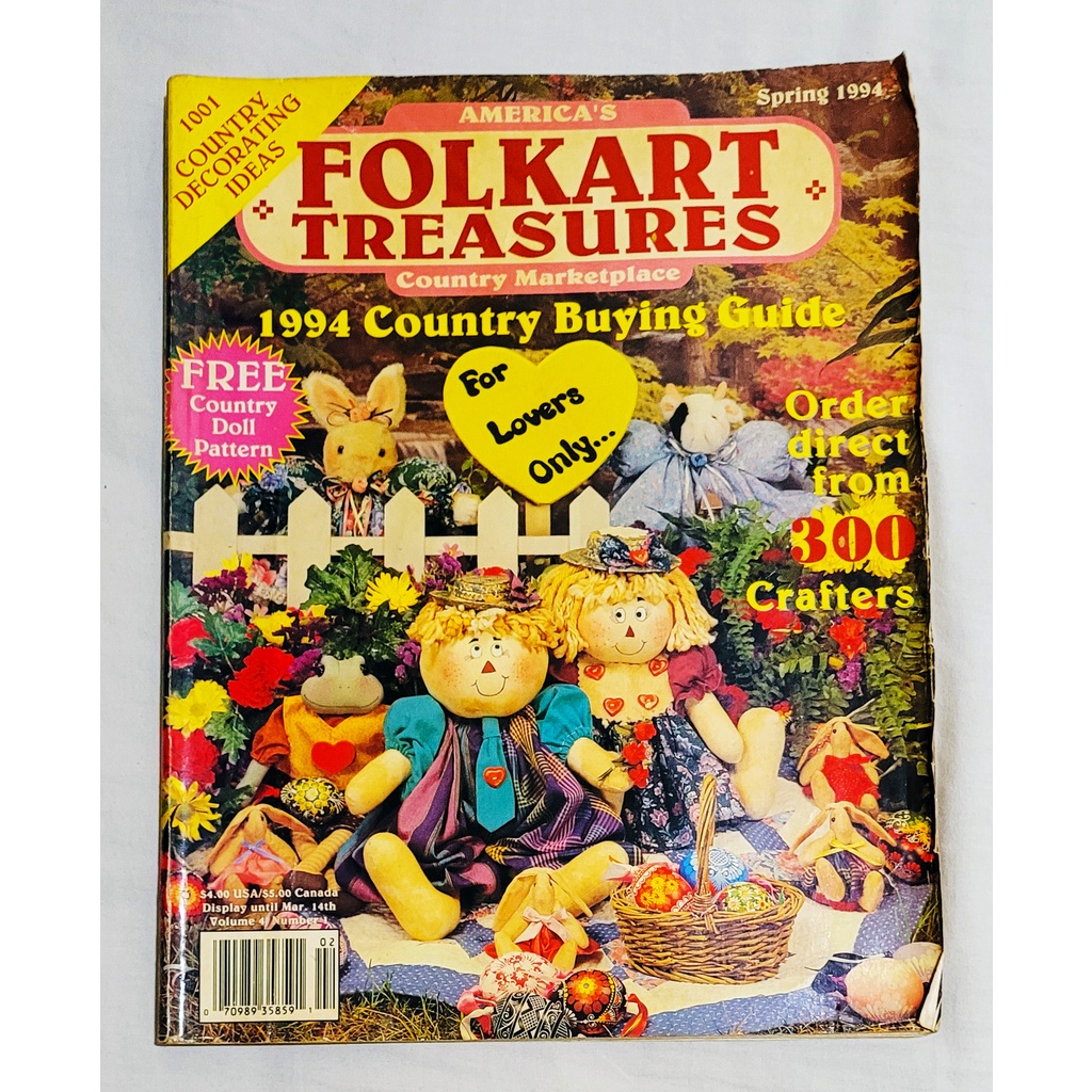 Revista de Decoração Guia de Compras Norte Americana em Inglês Folkart Treasures