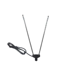 Antena De Tv Interna Dupla Formato V Com Cabo Coaxial Para Televisão UHF VHF FM Plug Tipo F