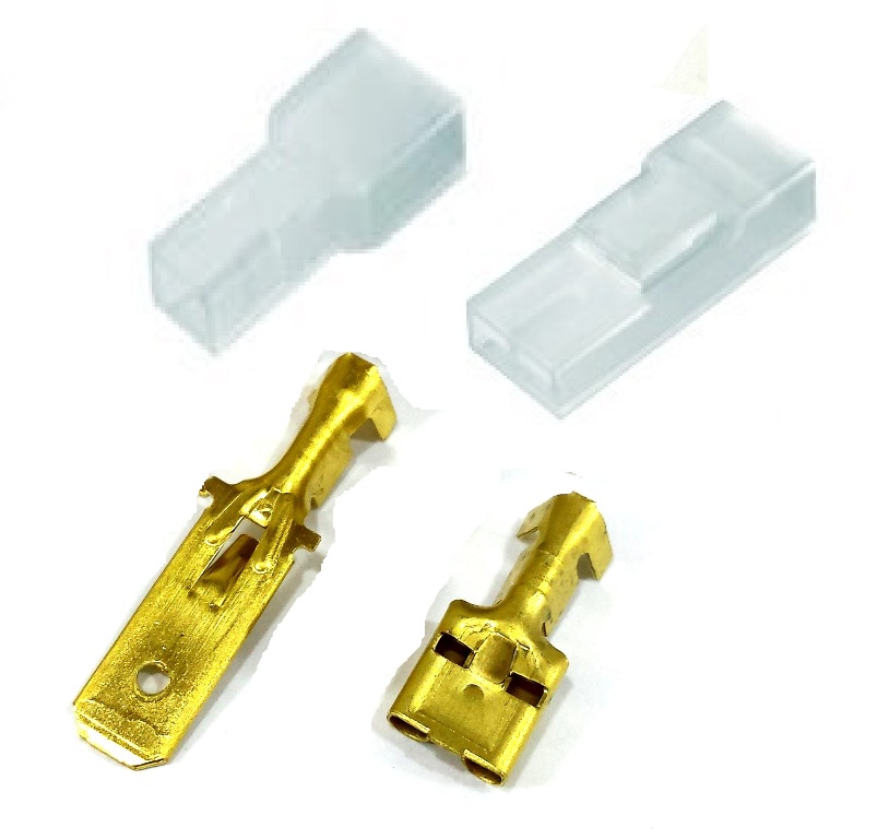 Kit Terminais Fêmea e Terminal Macho 6,3mm Acompanha Capas