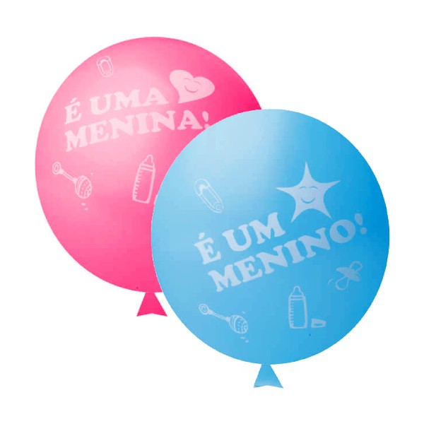 5 Unid Balao Cha Revelacao Rosa 11 Pol 5 Unid Balao Azul 11 Pol E Um Menino Menina Bexiga Cha De Bebe Shopee Brasil