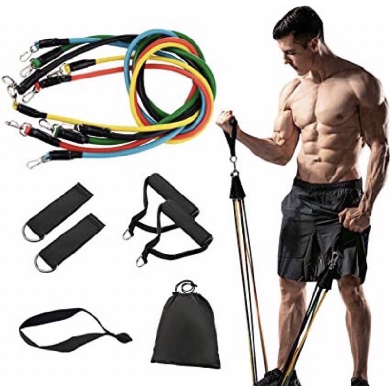 Kit Elastico Extensor Treino Academia Exercícios Em Casa Elástico Extensor Fit Power Resistance Bands Ginastica