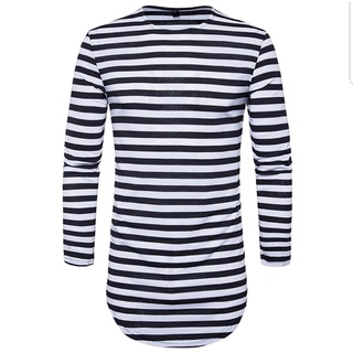 Camiseta Manga Longa Listrada Longline Stecchi