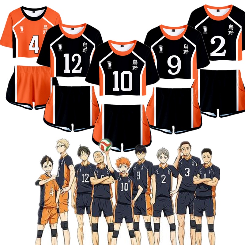 Anime haikyuu bermuda alta escola de vôlei club, uniforme feminino para  treino, uniforme esportivo