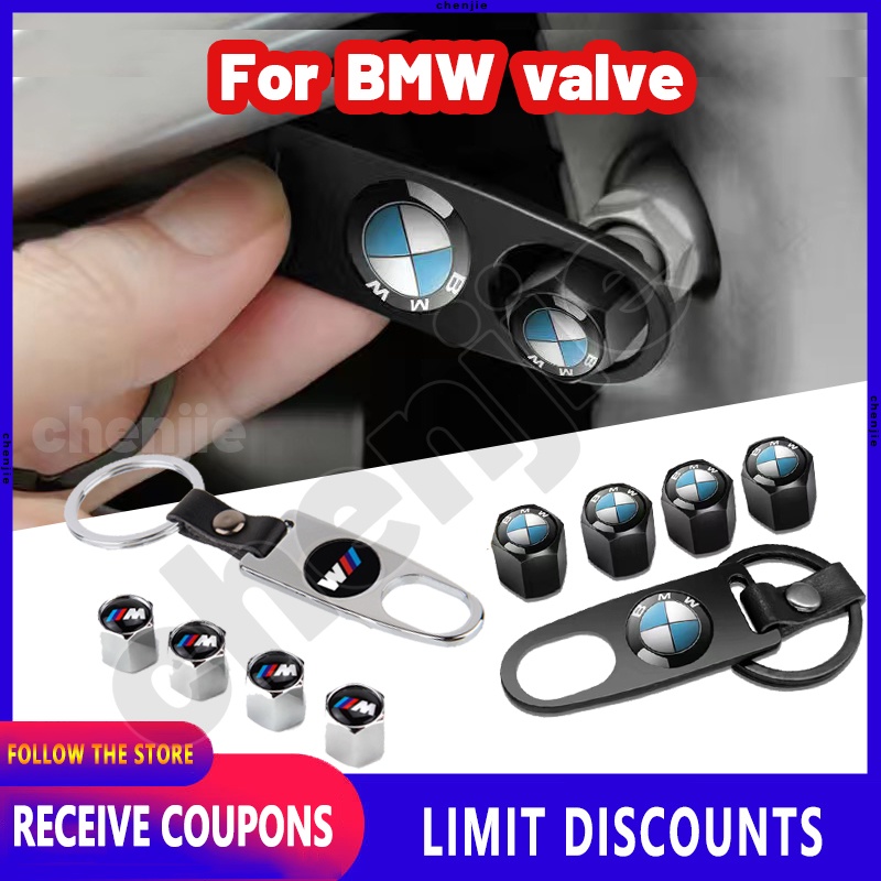Alta Qualidade Para BMW 4 Peças Com Chaveiro Tampa Da Válvula Do Pneu Roda/Haste Acessórios Carro 5Series3SeriesX57Serie