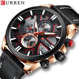 Curren Relógio De Quartzo Masculino Multifuncional À Prova D 