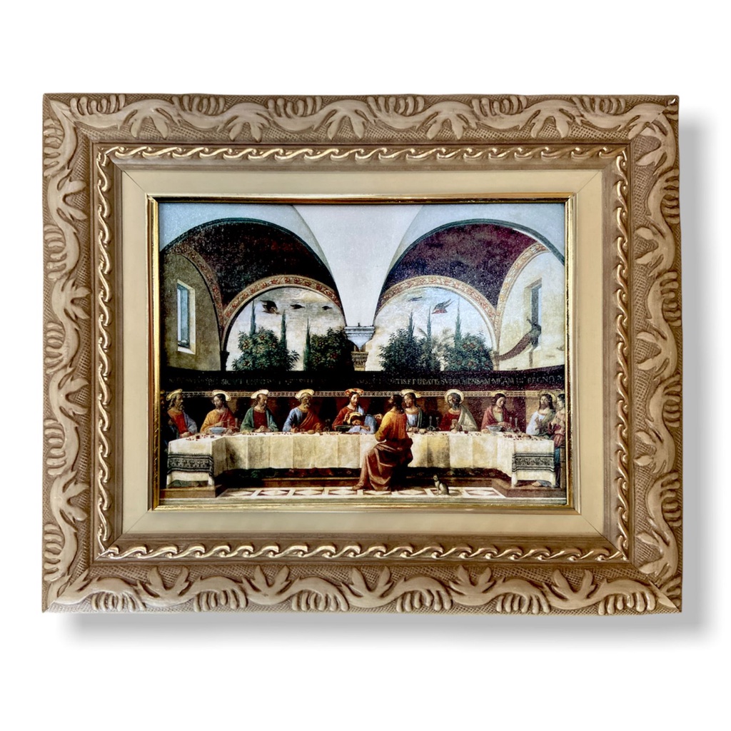 Quadro Santa Ceia 12  Apostolos Grande Imagem Resinada 57x47
