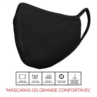 Mascara GG Grande Tecido Duplo Algodão Lavável Reutilizável em Oferta na Shopee