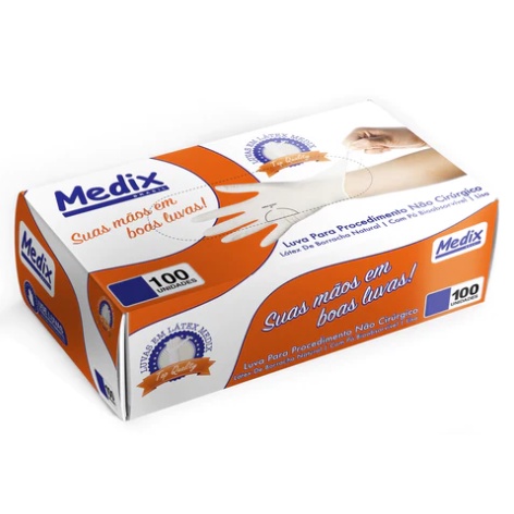 Luva de Procedimentos Látex 100 Unidades - Medix em Oferta na Shopee