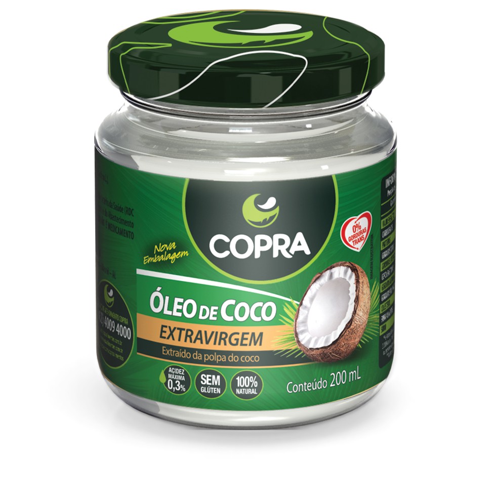 Óleo de coco extra virgem 200ml - Copra em Oferta na Shopee