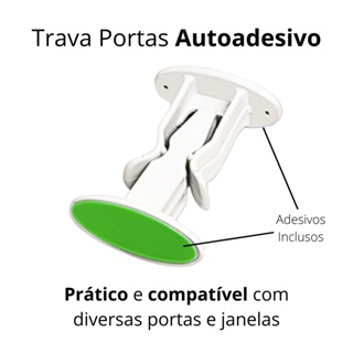 Trava de Porta e Janela Adesiva 1, 2 ou 3 Und em Oferta na Shopee