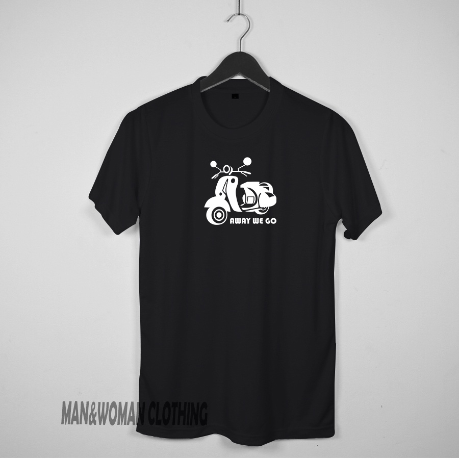 T-SHIRT AS/DISTRO Com AWAY GO MOTIF/Roupas Masculinas/Homem Femininas Feminina/Roupa Masculina/TOPS/Simples