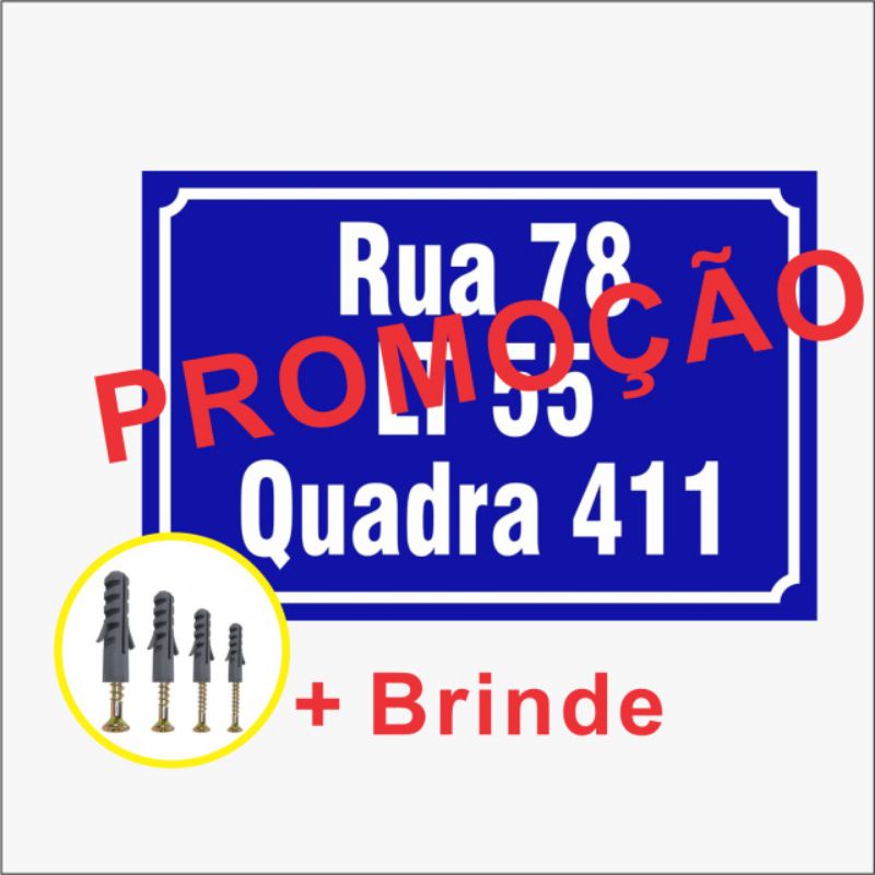 Placa Decorativa De Endereço Residencial Número 30x20cm