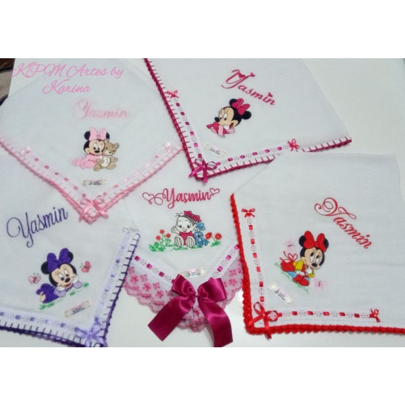 Fraldas de bebê 70x70cm personalizadas com desenho + nome