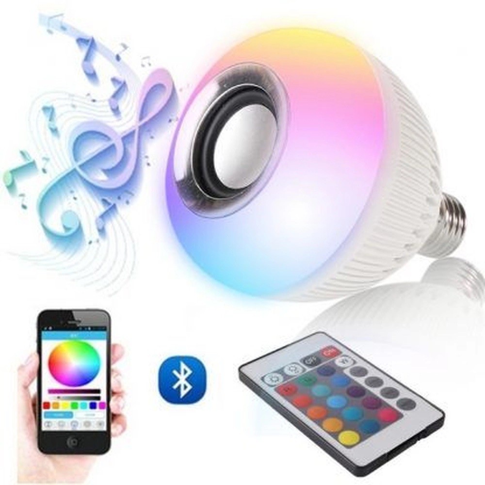 Lâmpada Led Music Bulbo Bluetooth Bulbo Rgbw Festa Quarto Dj