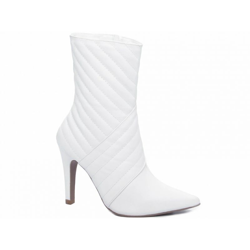 BOTA CUTURNO BRANCA SALTO FINO | Shopee Brasil