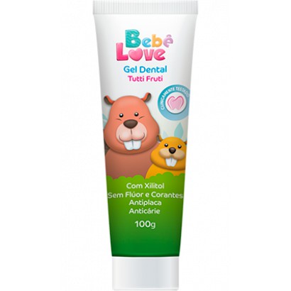 Gel Dental Bebe Love Sem Fluor Com 100 G Sabor Tutti Fruti Com Xilitol Sem Corantes Antiplaca Anticarie Pasta De Dente Infantil Bebe Shopee Brasil