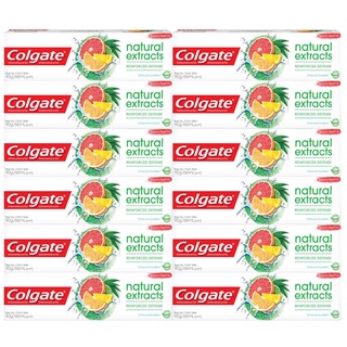 Kit Creme Dental Colgate Natural Extracts Reinforced Defense 90g com 12 unidades