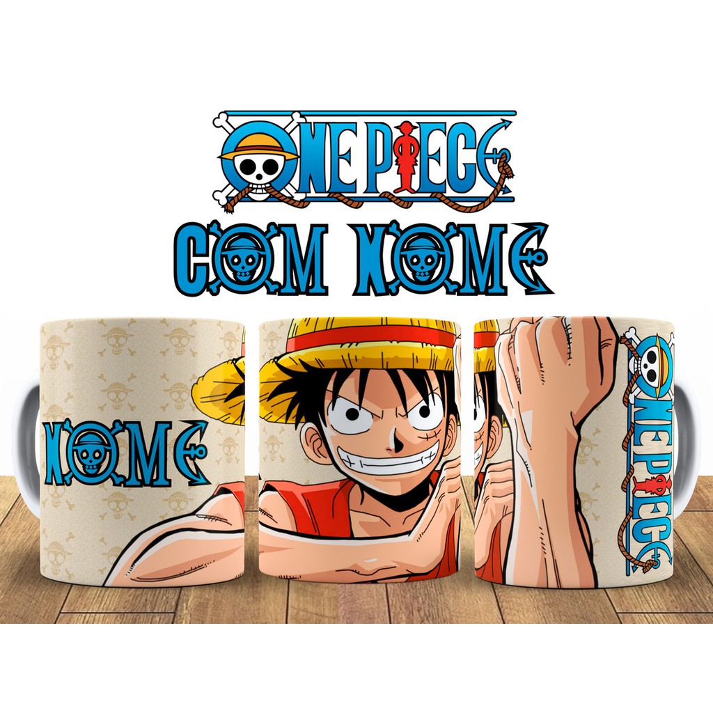 Caneca Luffy com Nome Gravado em Oferta na Shopee