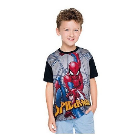 produto licenciado Marvel Camiseta top Homem-aranha Meninos Manga Curta Camiseta 