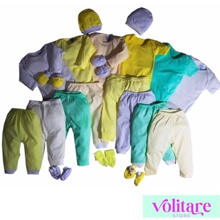 Kit 12 peças body calça completo manga longa, luva touca meia menina menino unissex maternidade mijao roupa de bebê Enxoval