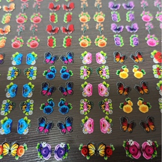 120 Adesivos de unha películas decoradas 3D (60 pares)