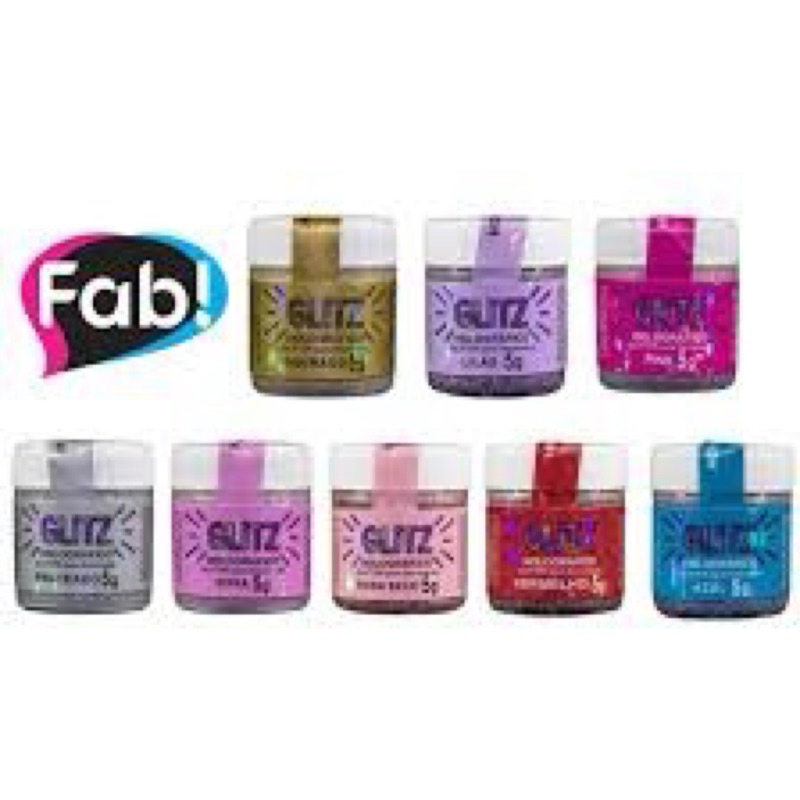 ENVIO IMEDIATO. Pó Decoração Glitter Glitz Color ou Holográfico Fab! 5g ...