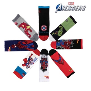 Kit 3 Pares Meia Infantil Disney Vingadores Marvel Homem Aranha Hulk Capitão América