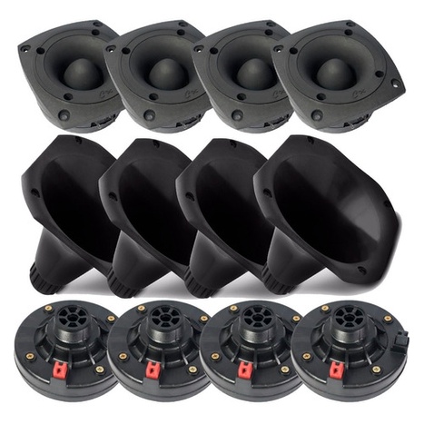 Kit 4 Driver + 4 Bocal Cone Cornetas + 4 Super Tweeter Tuite Twiter 800w em Oferta na Shopee