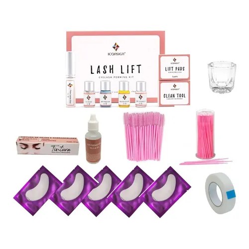 Kit Lash Lift Lifting E Brow Lamination Iconsign Tintura Ox Pads