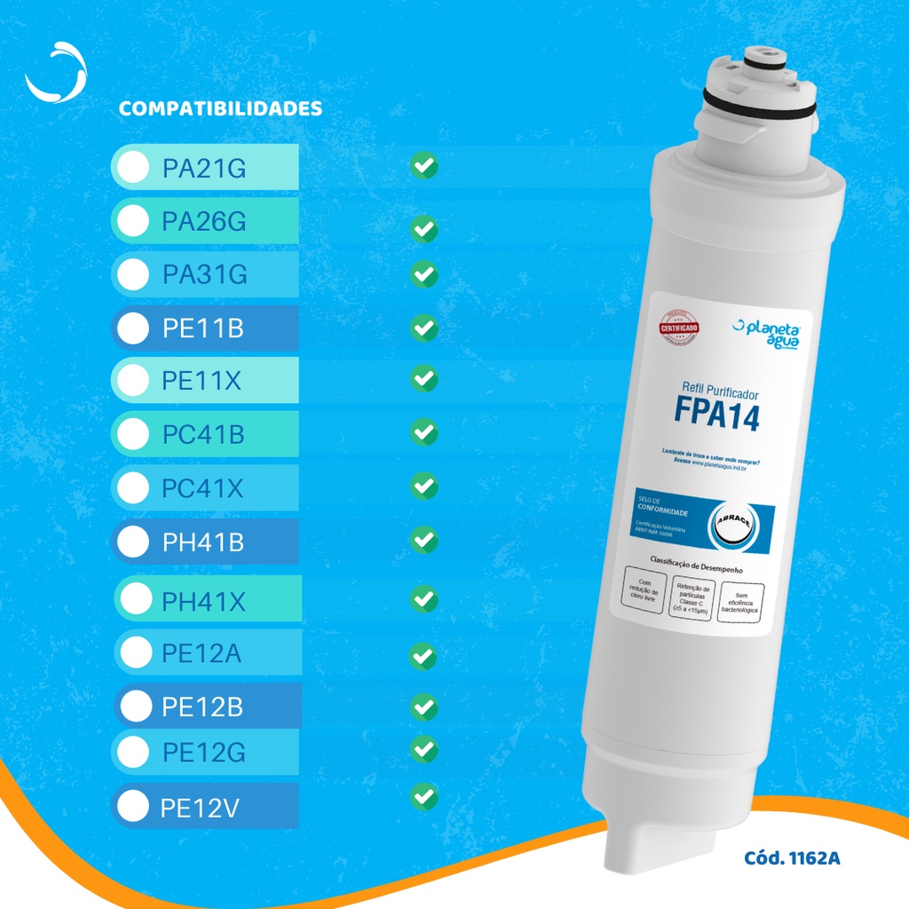 Refil Filtro Electrolux PE12B PE12A PE12G PE12V PH41 PC41B PC41X Compatível