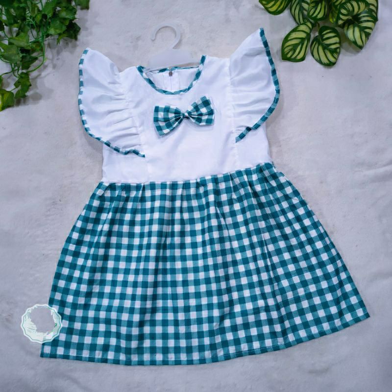 Vestido Infantil De 1 A 2 Anos , anime , Motivo Xadrez Japonês , Roupas Exclusivas Para Meninas (Caixa De)