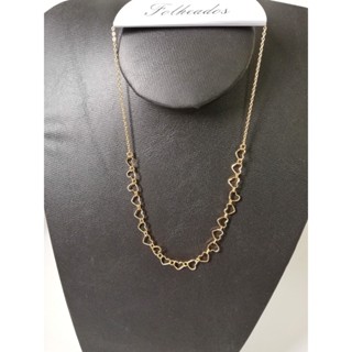 Colar Feminino Choker de Elo de Coração Folheado a Ouro 18k Gargantilha Delicada em Oferta na Shopee